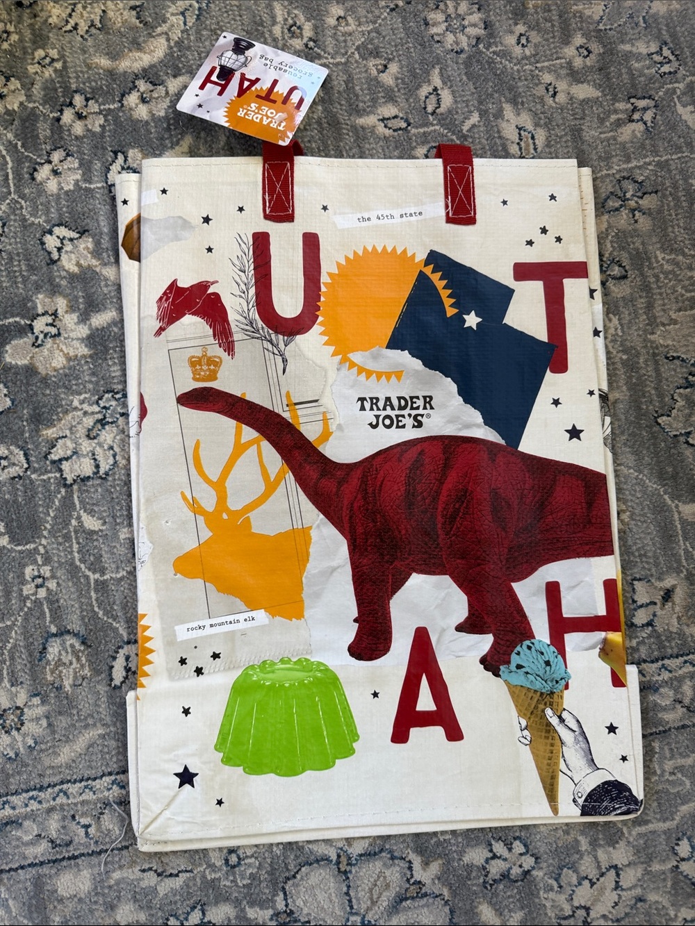 NWT 5 Trader Joe's Reusable Tote Bag Set — Colorful State & Camp Designs - Picture 8 of 12